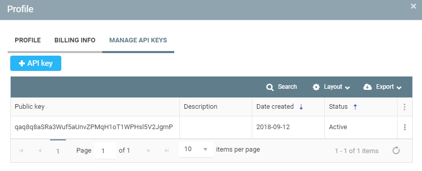 Manage API Keys